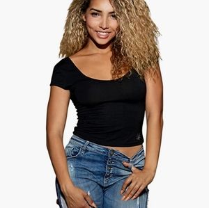 🎸 Lace-up Back Tee S/M NWT